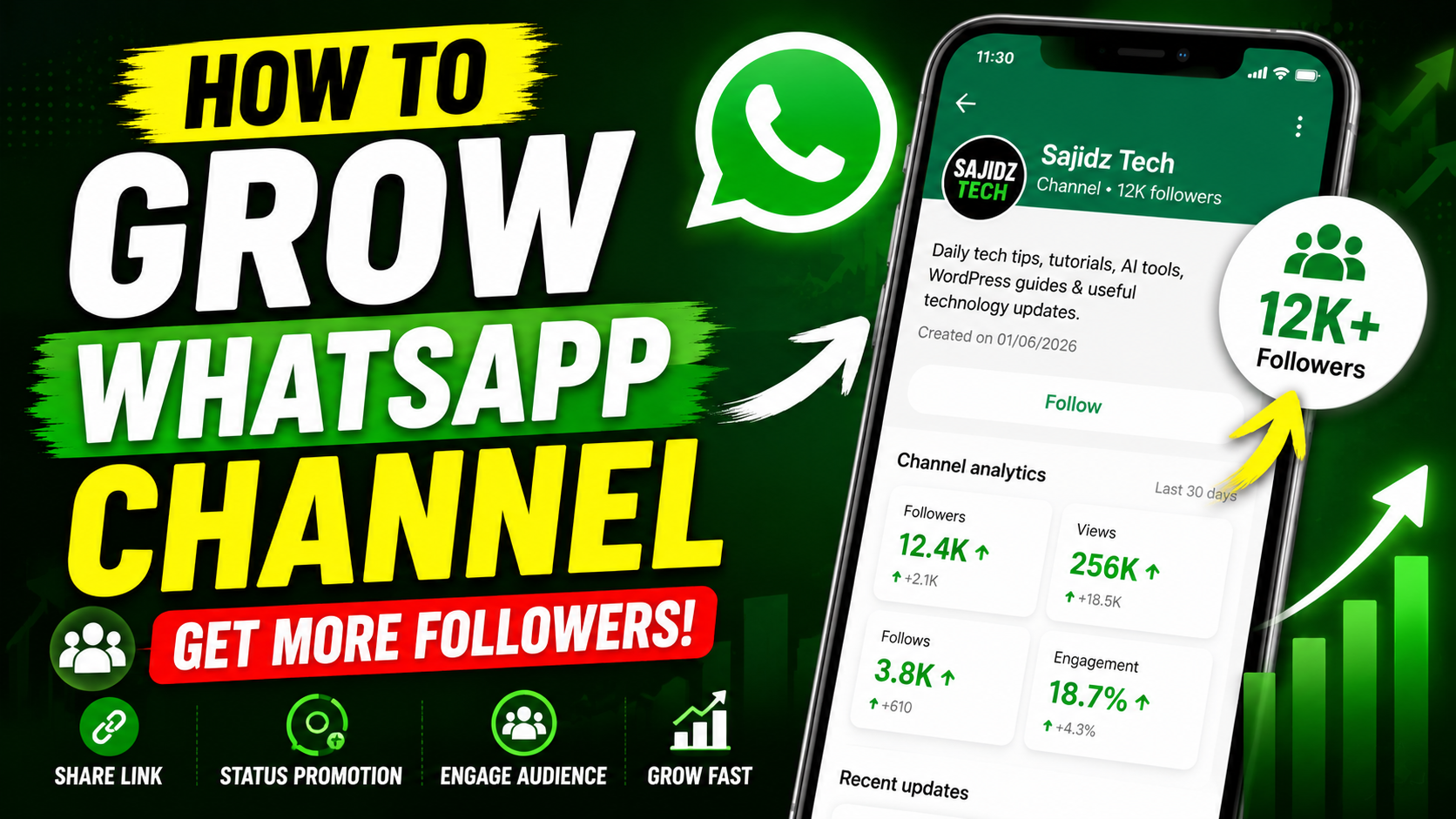 how to increase whatsapp channel followers