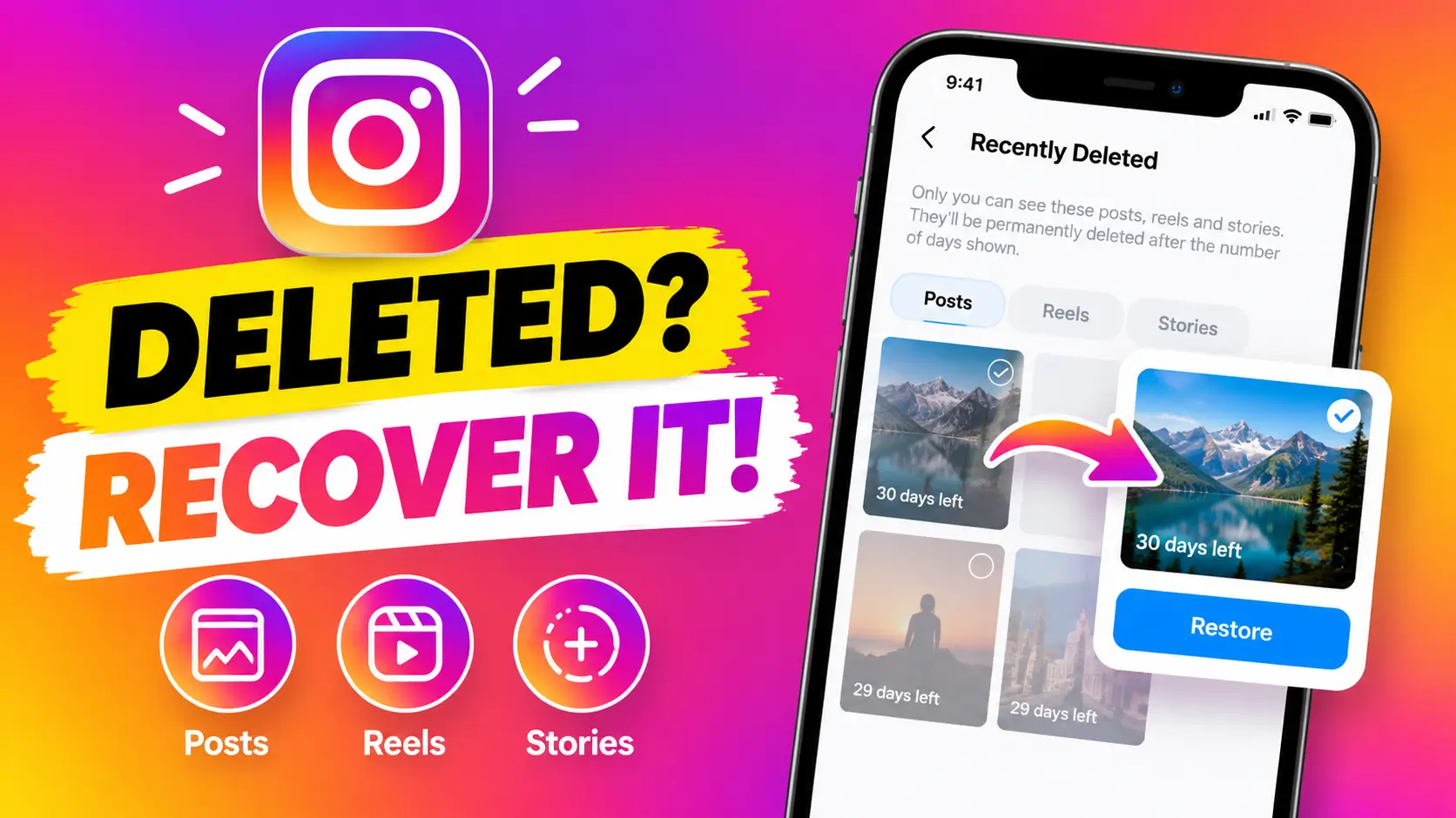 how to recover deleted Instagram posts