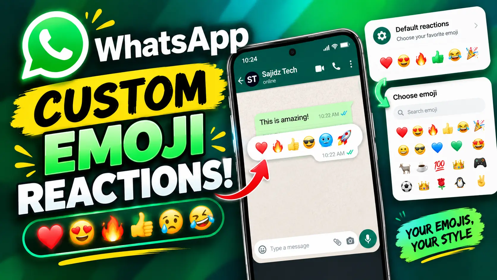 WhatsApp custom emoji reactions